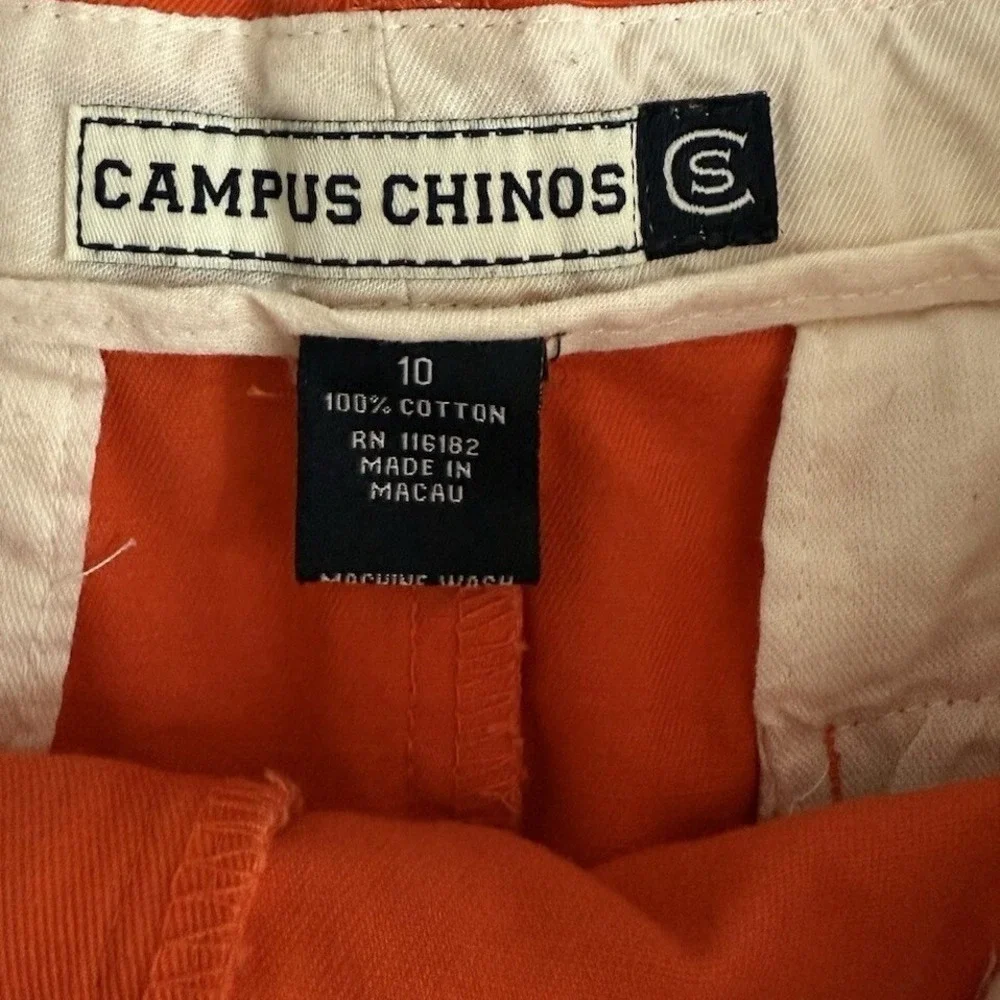 Campus Chinos Clemson Orange Paw Print Embroidered Chino‎ Skirt Women's Size 10